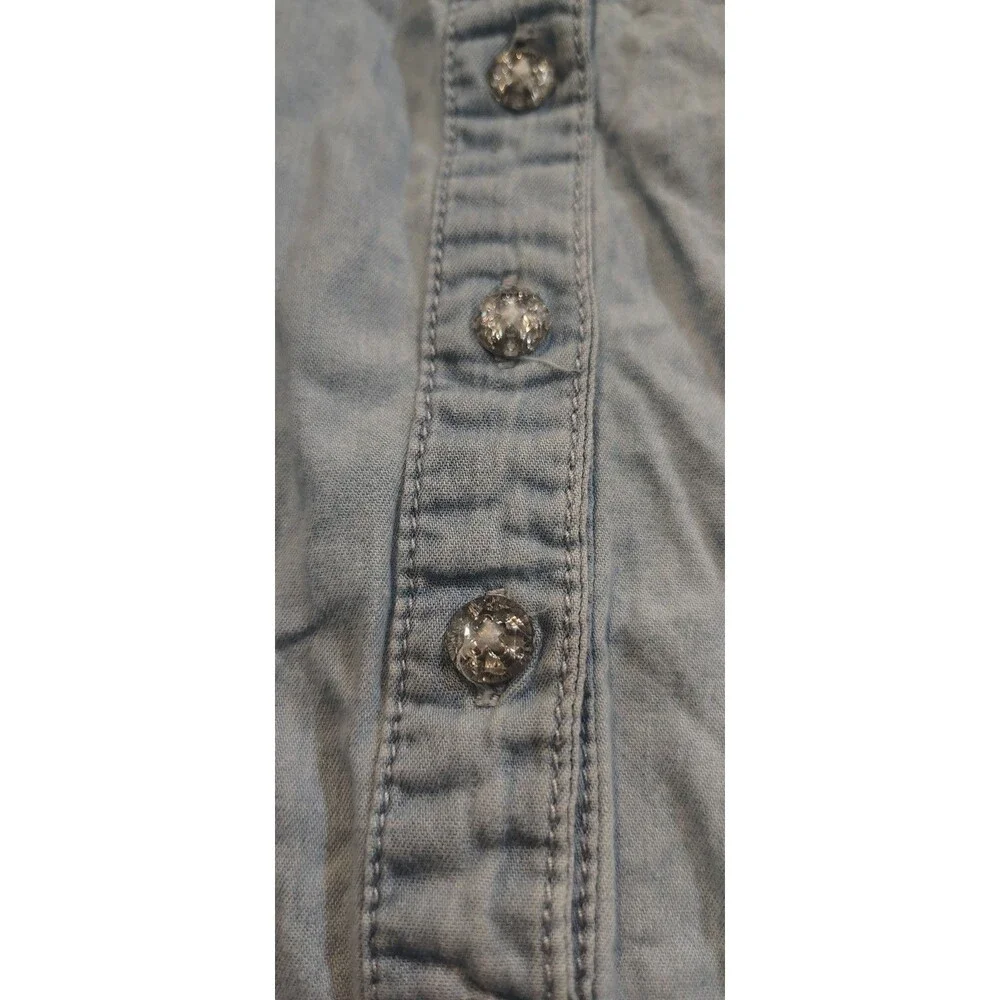 Guess Girl dress denim top tulle skirt size L(14) sparkles button front